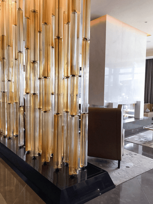Luxury Amber Glass Column Partition Wall