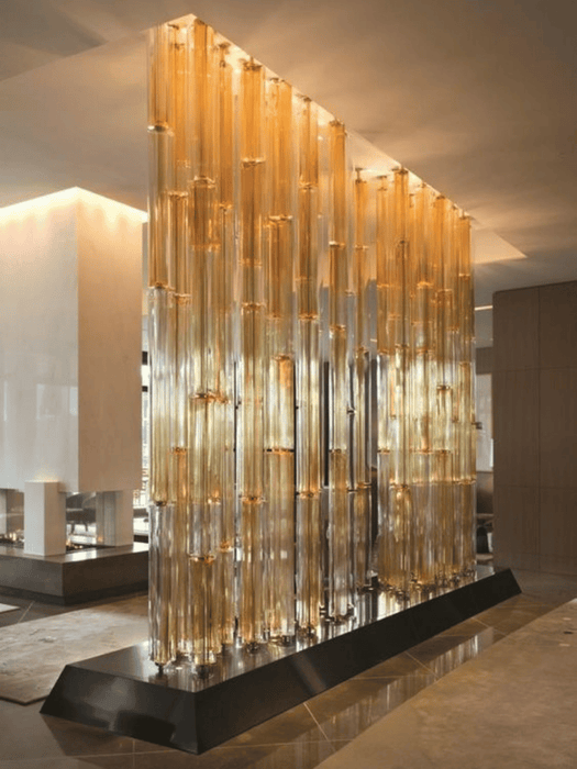 Luxury Amber Glass Column Partition Wall