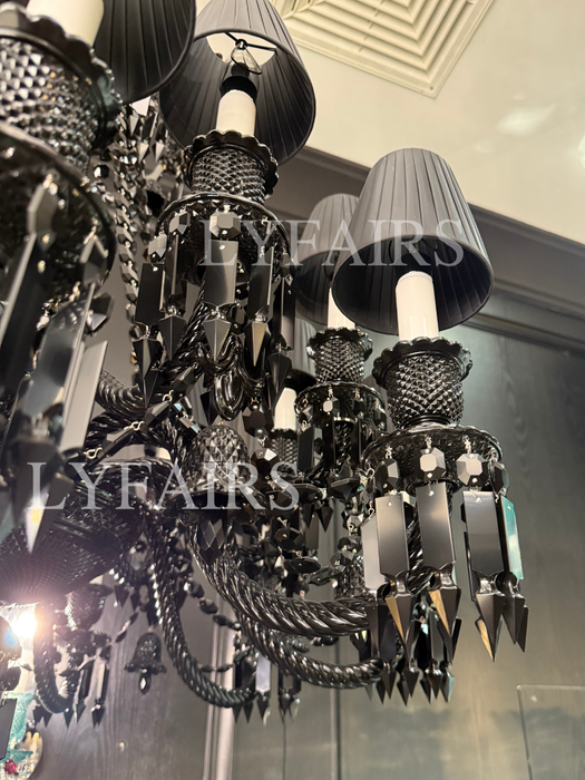 Luxury Classic Candle Light Black Crystal Chandelier
