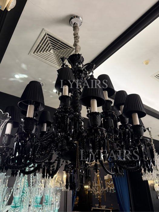 Luxury Classic Candle Light Black Crystal Chandelier
