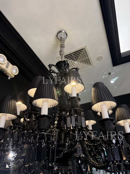 Luxury Classic Candle Light Black Crystal Chandelier