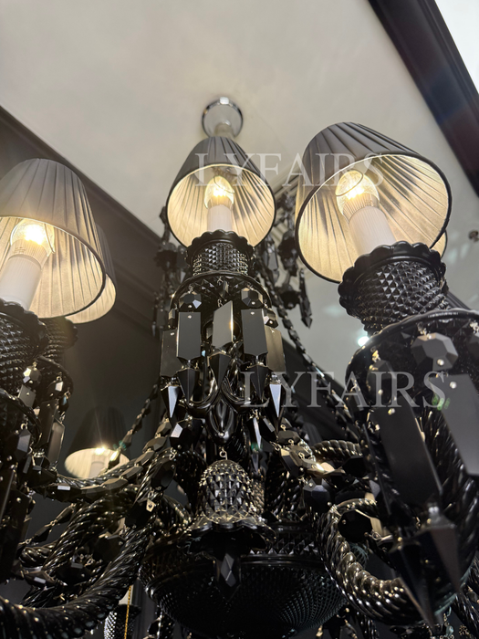 Luxury Classic Candle Light Black Crystal Chandelier