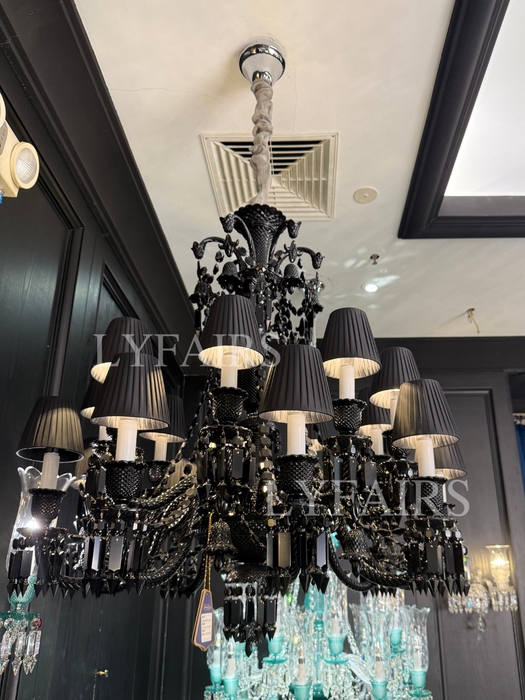 Luxury Classic Candle Light Black Crystal Chandelier