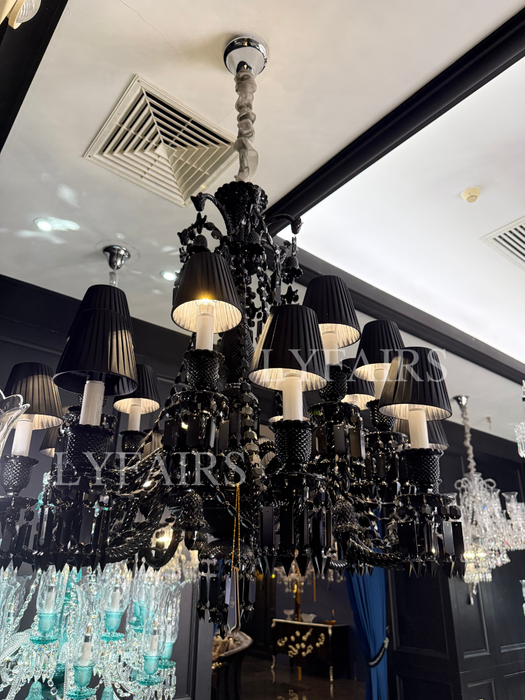 Luxury Classic Candle Light Black Crystal Chandelier