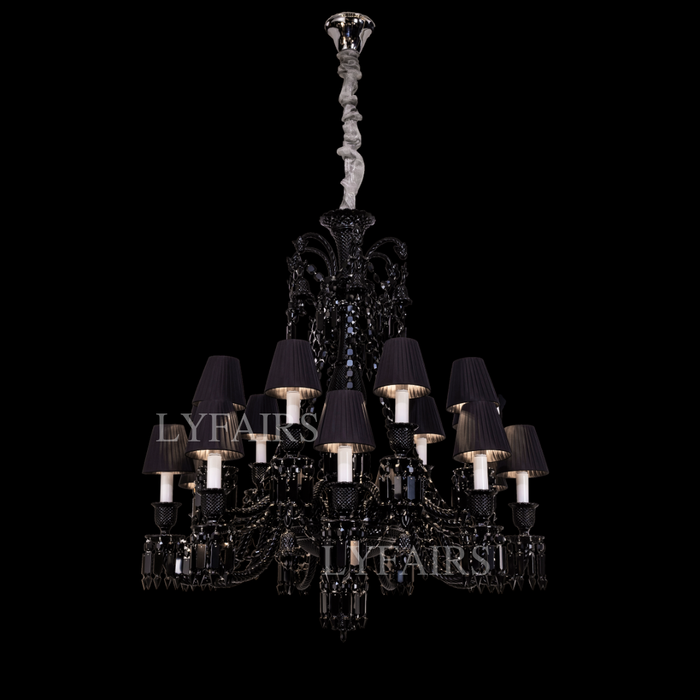 Luxury Classic Candle Light Black Crystal Chandelier