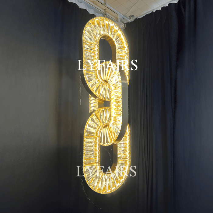 Luxury Crystal Chain Pendant Chandelier for High Ceilings