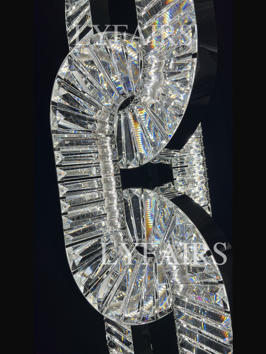 Luxury Crystal Chain Pendant Chandelier for High Ceilings