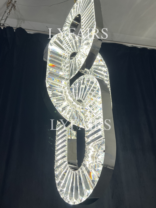 Luxury Crystal Chain Pendant Chandelier for High Ceilings