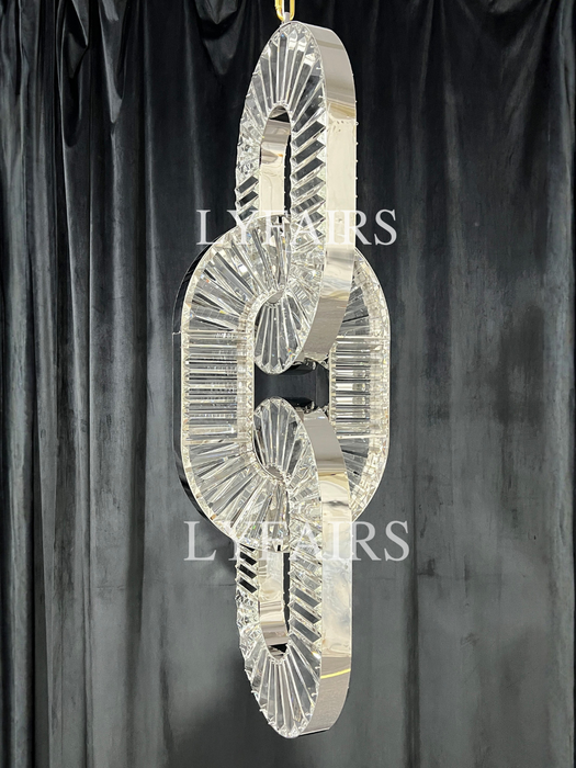 Luxury Crystal Chain Pendant Chandelier for High Ceilings