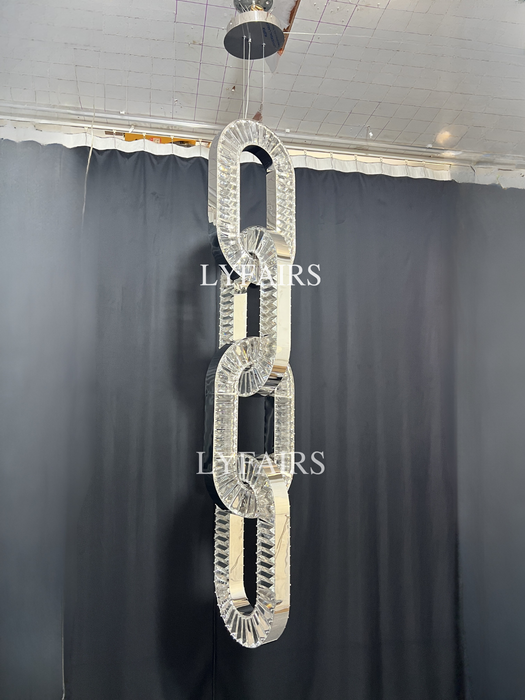 Luxury Crystal Chain Pendant Chandelier for High Ceilings