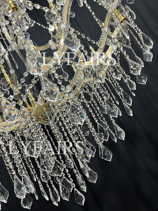 Luxury 25-Light Candle Crystal Chandelier in Gold/Chrome Finish