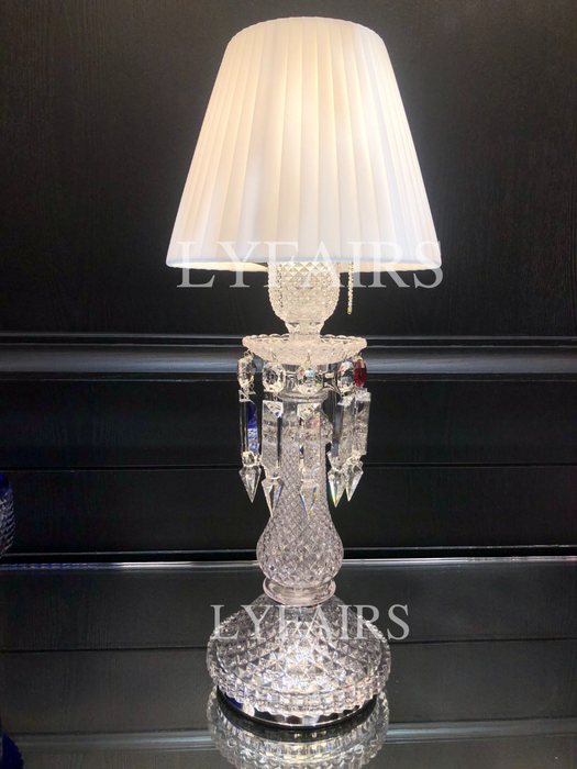 Luxury Black/White Lampshade Crystal Table Lamp