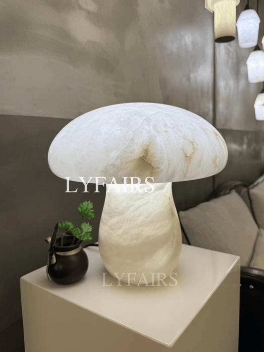 Minimalist Alabaster Mushroom Accent Table Lamp