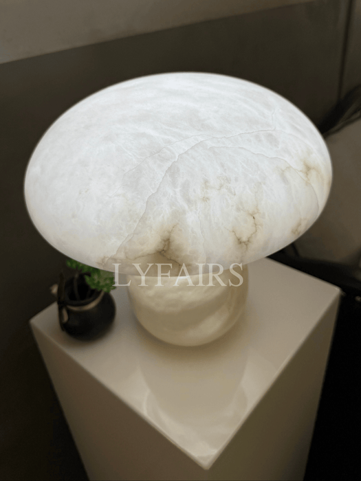Minimalist Alabaster Mushroom Accent Table Lamp