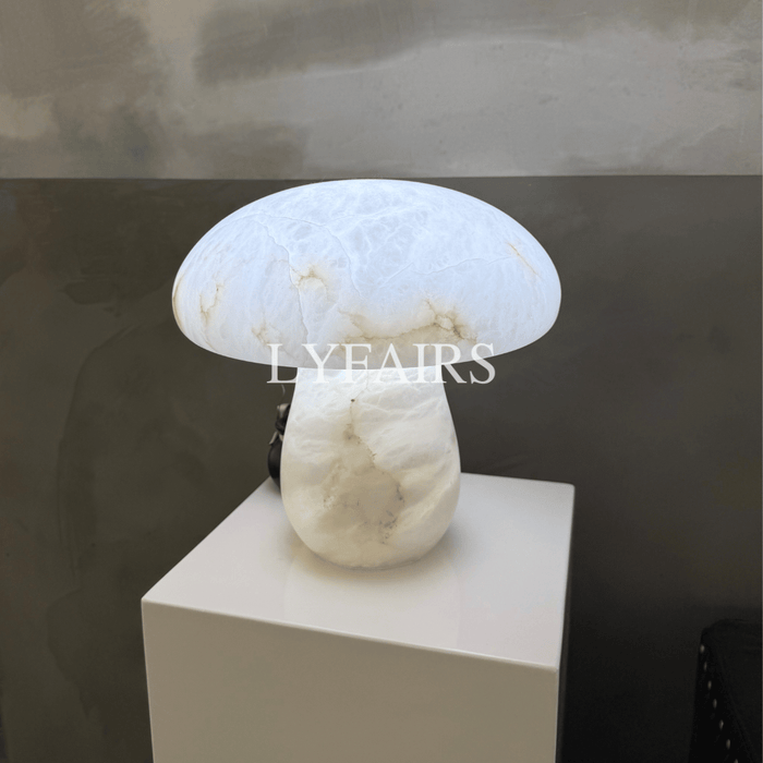 Minimalist Alabaster Mushroom Accent Table Lamp