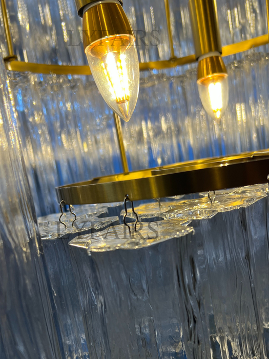 Modern 3-Tier Floral Glass Tubes Chandelier