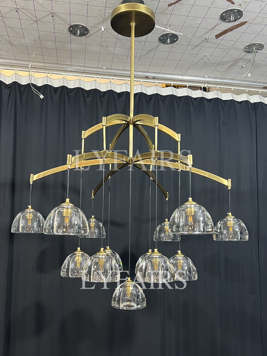 Modern Arched Multi-Light Glass Chandelier