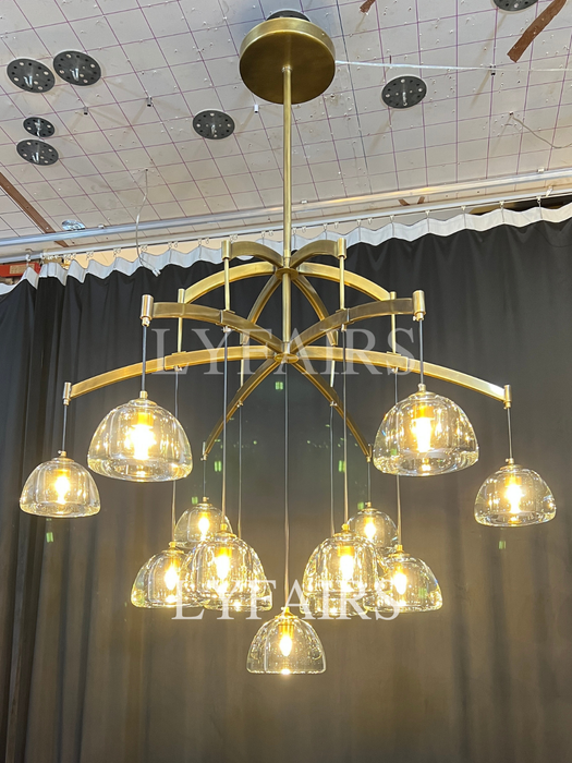 Modern Arched Multi-Light Glass Chandelier
