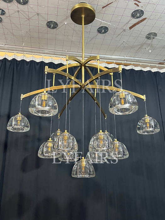 Modern Arched Multi-Light Glass Chandelier