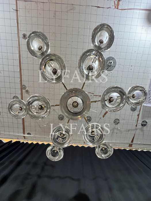 Modern Arched Multi-Light Glass Chandelier