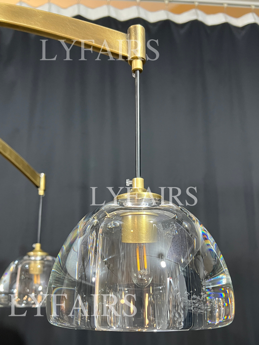 Modern Arched Multi-Light Glass Chandelier