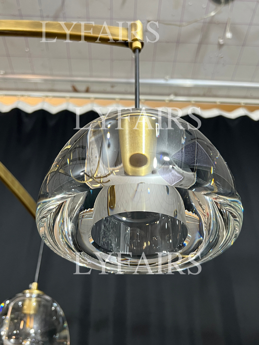 Modern Arched Multi-Light Glass Chandelier