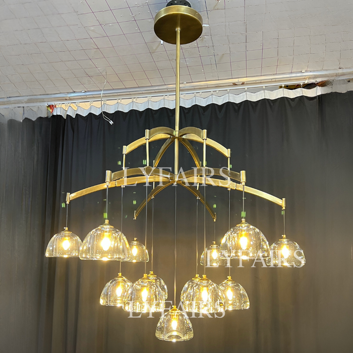 Modern Arched Multi-Light Glass Chandelier