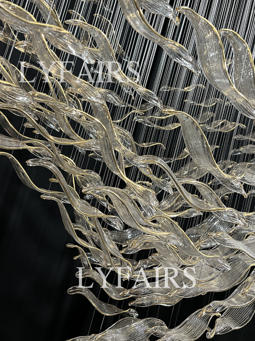 Modern Creative Luxury Seagull Shape Floating Leaves Chandelier for Kitchen Island/Dining Room