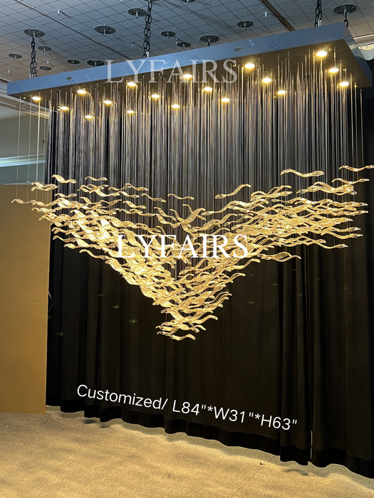 Modern Creative Luxury Seagull Shape Floating Leaves Chandelier for Kitchen Island/Dining Room