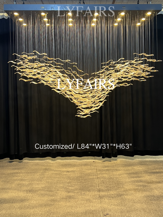 Modern Creative Luxury Seagull Shape Floating Leaves Chandelier for Kitchen Island/Dining Room