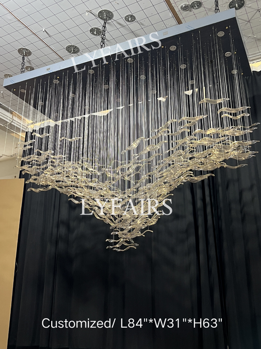 Modern Creative Luxury Seagull Shape Floating Leaves Chandelier for Kitchen Island/Dining Room