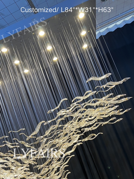 Modern Creative Luxury Seagull Shape Floating Leaves Chandelier for Kitchen Island/Dining Room