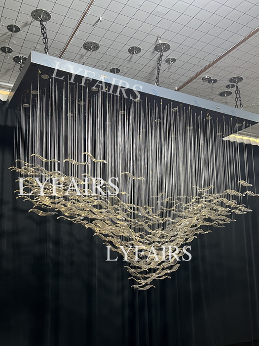 Modern Creative Luxury Seagull Shape Floating Leaves Chandelier for Kitchen Island/Dining Room