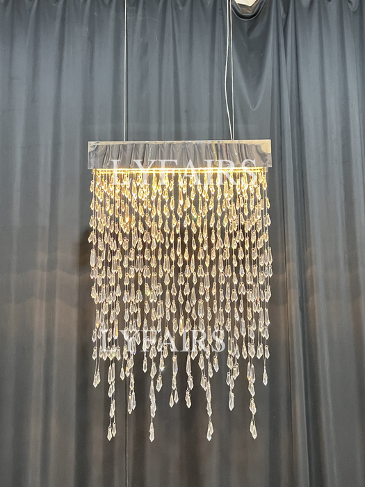 2023 nuovi modelli di design di lampadari di cristallo lunghi di lusso leggero creativo moderno con lampada da tavolo/bar