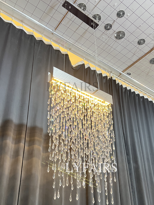 2023 nuovi modelli di design di lampadari di cristallo lunghi di lusso leggero creativo moderno con lampada da tavolo/bar