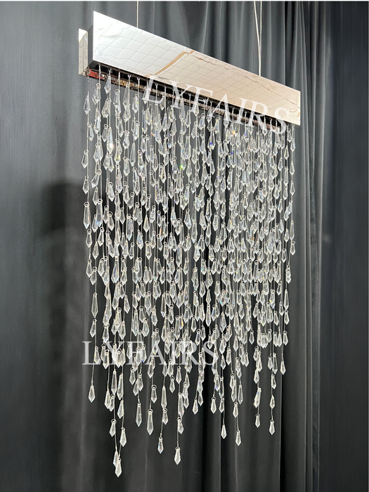 2023 nuovi modelli di design di lampadari di cristallo lunghi di lusso leggero creativo moderno con lampada da tavolo/bar