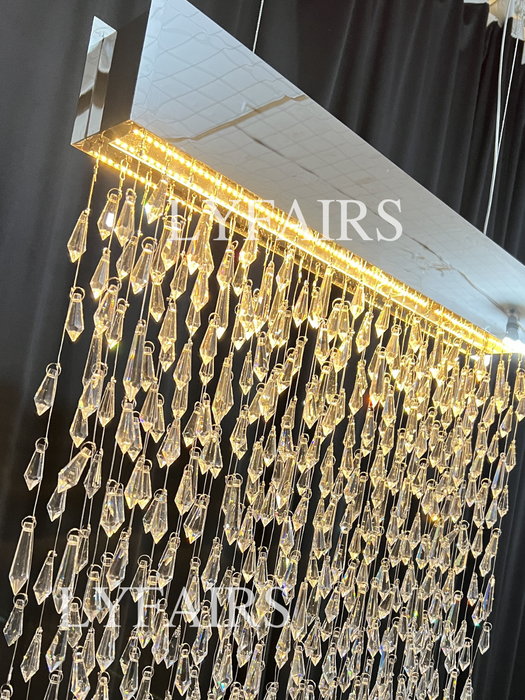 2023 nuovi modelli di design di lampadari di cristallo lunghi di lusso leggero creativo moderno con lampada da tavolo/bar