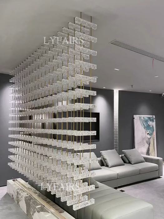 Modern Glass Block Illuminated Partition