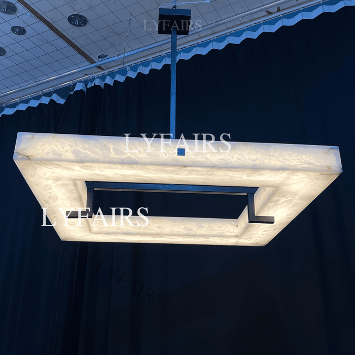 Modern Square Alabaster Chandelier for Living Room/Bedroom
