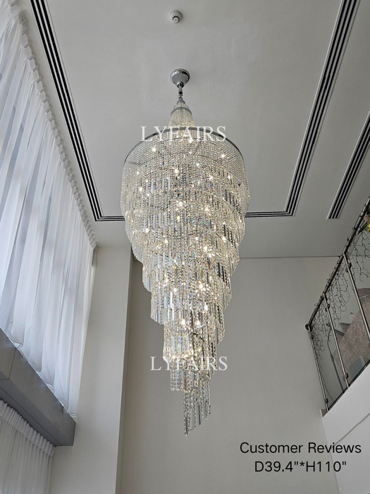 Modern Crystal Tassel Chandelier for Foyer/Staircase