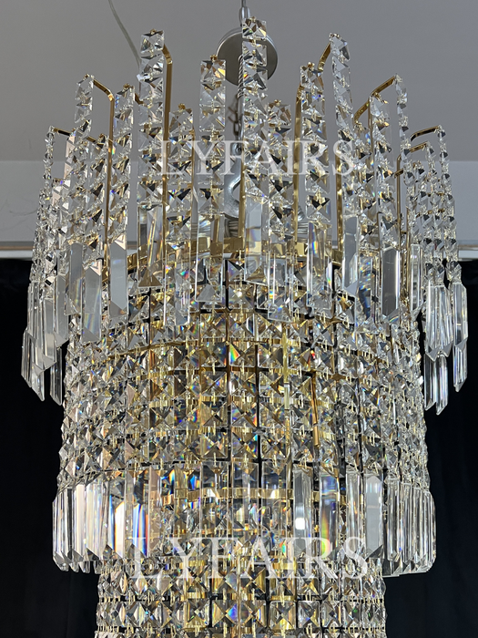 Luxury Hotel Hallway Ceiling Lighting Fixture Large Round Crystal Chandelier For Foyer Living Room Staircase