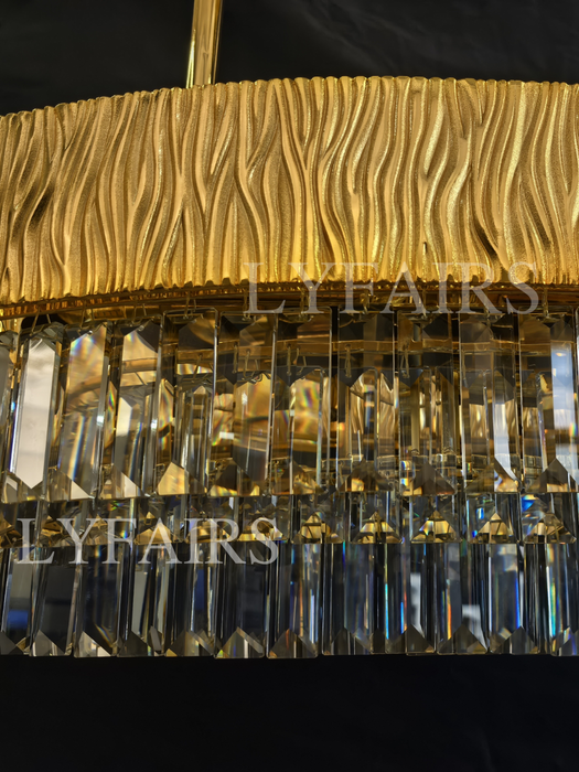 Modern Gold Round/Oval Light Luxury Ceiling Crystal Chandelier Set for Living Room/Dining Room