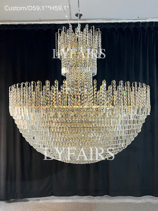 Luxury Hotel Hallway Ceiling Lighting Fixture Large Round Crystal Chandelier For Foyer Living Room Staircase