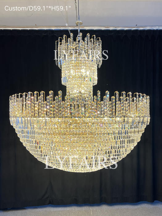 Luxury Hotel Hallway Ceiling Lighting Fixture Large Round Crystal Chandelier For Foyer Living Room Staircase