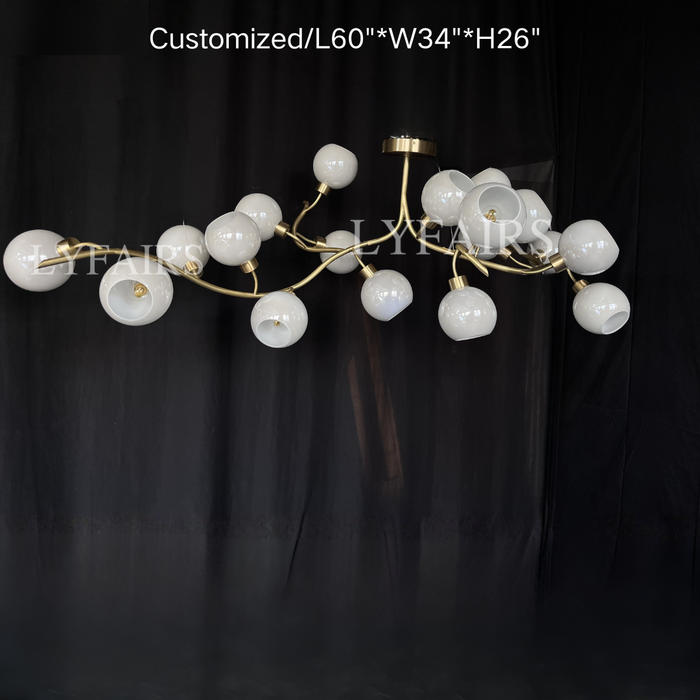 Modern Hand-blown Glass Globes Branch Chandelier for Living/Dining Room/Kitchen Island