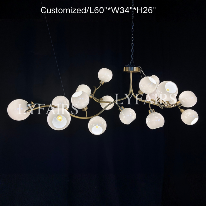 Modern Hand-blown Glass Globes Branch Chandelier for Living/Dining Room/Kitchen Island