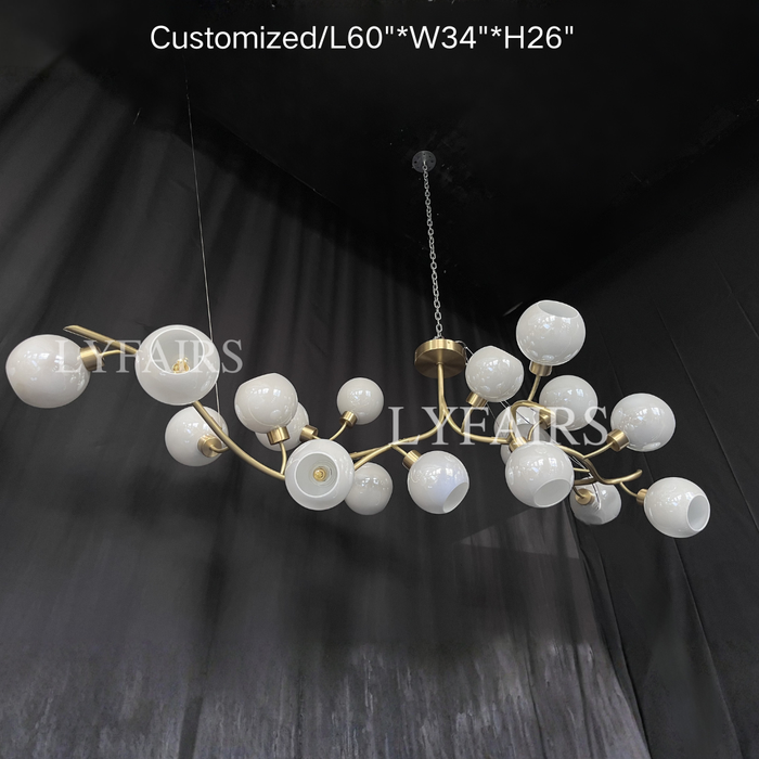Modern Hand-blown Glass Globes Branch Chandelier for Living/Dining Room/Kitchen Island