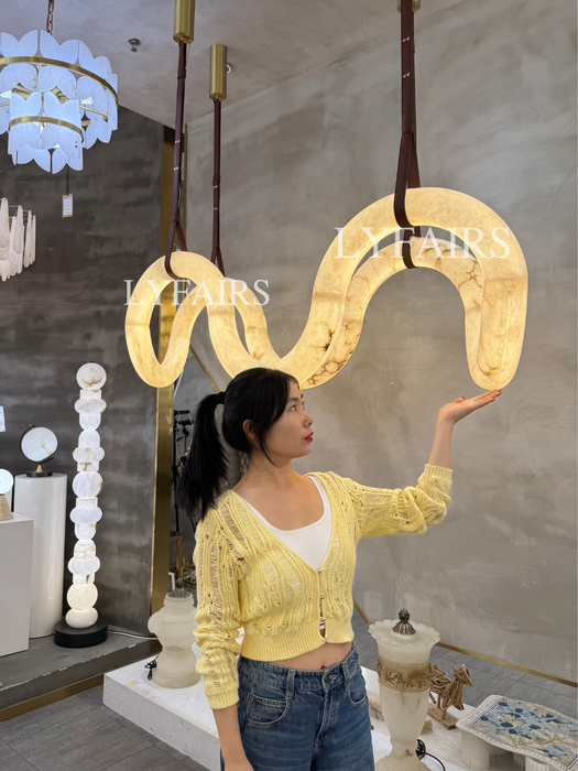 Organic Wave Alabaster Chandelier