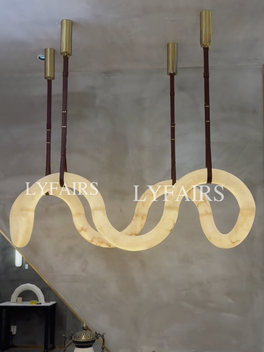 Organic Wave Alabaster Chandelier