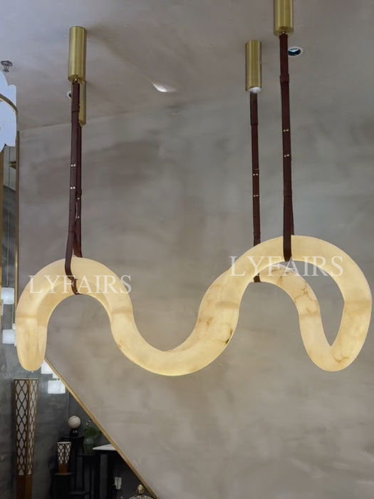 Organic Wave Alabaster Chandelier